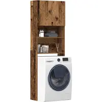 vidaXL Waschmaschinenschrank Altholz-Optik 64x24x190 cm Holzwerkstoff
