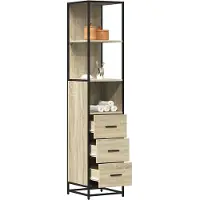 vidaXL Badschrank Sonoma-Eiche 35x37,5x166 cm Holzwerkstoff