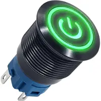 Proride Metall-Drucktaster 19 mm - ON/OFF - Grüne LED - 220 V