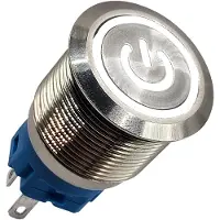Proride Metall-Drucktaster 22 mm ON/OFF, spritzwassergeschützt, LED