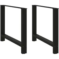 vidaXL Esstischbeine Schwarz 2 Stk. 100x(72-73) cm Stahl