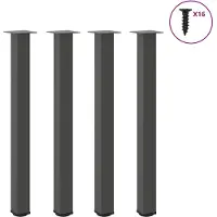 vidaXL Bartischbeine 4 Stk. Anthrazit 90-92 cm Stahl