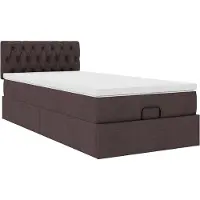 vidaXL Ottoman-Bett mit Matratze Dunkelbraun 90x200 cm Stoff