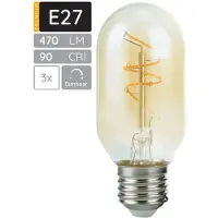 SPL E27 LED Filamentlampe 4,2W Extra Warmweiß Dimmbar 3 Stück