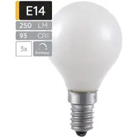 SPL E14 LED Filamentlampe G45 4W 2500K Extra Warmweiß Dimmbar Opal 3 Stück
