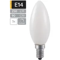 SPL E14 LED-Lampe B35 3W 250lm 2500K extra warmweiß 3 Stück dimmbar