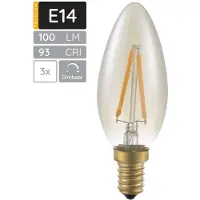 SPL E14 LED Filamentlampe C35 2W 2200K Extra Warmweiß Dimmbar 3 Stück