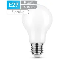 Modee Lighting E27 LED Filamentlampe A60 8W 1055lm 2700K Warmweiß 3 Stück
