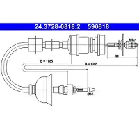 Ate 24.3728-0818.2 Kupplungsseil Seilzug passend für PEUGEOT 405 I (15B)