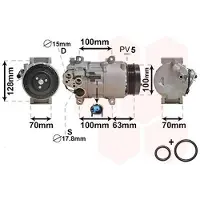 VAN WEZEL Kompressor, Klimaanlage *** IR PLUS *** 3000K404