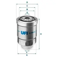 Ufi Kraftstofffilter OPEL,FORD,HYUNDAI 24.366.00 0997501,4307873,3197344001 Leitungsfilter,Spritfilter 8942480700,8943692990,8943692991,XB220900