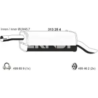 ERNST 313254 Endschalldämpfer für FORD FUSION (JU) Auspuff