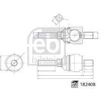 FEBI BILSTEIN 182408 Axialgelenk Spurstange Vorne Links Vorne Rechts
