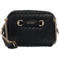 GUESS Francy Kamera Crossbody-Tasche in Schwarz für Damen – 16 x 22 x 9 CM / 3.2 L / Black