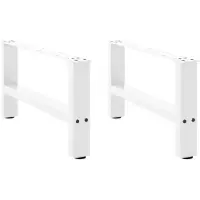vidaXL Couchtischbeine Weiß 2 Stk. 60x(30-31) cm Stahl
