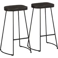 vidaXL Barhocker 2 Stk. Schwarz 45x40x78 cm Mango Massivholz