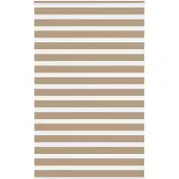 vidaXL Doppelrollo Sandbraun 140x200 cm Stoffbreite 135,9 cm Polyester