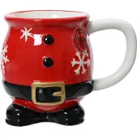 Kitchen Goods & More Tasse Weihnachtsmann mit Griff 10,3cm Keramik Teetasse Henkel Weihnachtstasse Keramiktasse Teebecher Kaffeetasse Kaffeebecher Geschirr Becher Rot