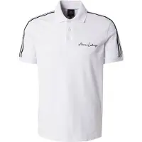 Armani Exchange für Herren. 8NZFSGZJ81Z1100 Einfarbiges weißes Poloshirt (L), Lässig, Baumwolle, Kurzarm