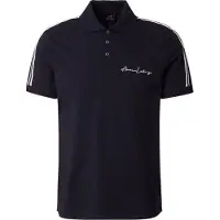 Armani Exchange für Herren. 8NZFSGZJ81Z1510 Einfarbiges marineblaues Poloshirt (L), Lässig, Baumwolle, Kurzarm