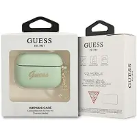 GUESS Guaplschsn Airpods Pro-Abdeckung Grün/Grün, Silikon-Charm-Herz-Kollektion