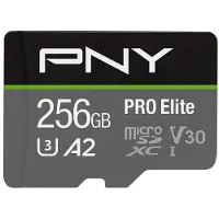 PNY Pro Elite, 256 GB, MicroSDXC, Klasse 10, UHS-I, 100 MB/s, 90 MB/s