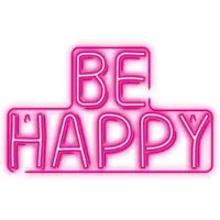 TelForceOne Neon PLEXI LED BE HAPPY pink NNE10, Leichte Dekorationsfigur, Pink, Kunststoff, Universal, LED, USB