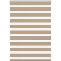 vidaXL Doppelrollo Sandbraun 115x100 cm Stoffbreite 110,9 cm Polyester