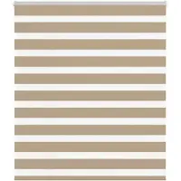 vidaXL Doppelrollo Sandbraun 125x150 cm Stoffbreite 120,9 cm Polyester