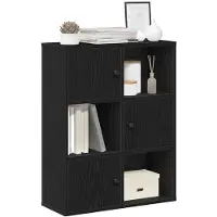 vidaXL Bücherregal Schwarz Eichen-Optik 60x24x76,5 cm Holzwerkstoff