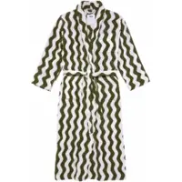 OAS Bademantel Forest Waver Long Robe Unisex Olive / Off-White-S/M