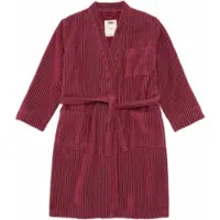 OAS Bademantel Botanico Striped Velour Robe UnisexRed-L/XL