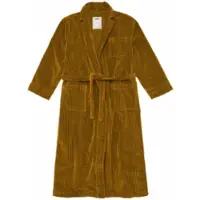 OAS Bademantel Santiago Striped Velours Long Robe Unisex Dark Mustard-S/M