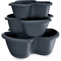 Prosperplast Blumentopf RESPANA TRIO Anthrazit 47 cm