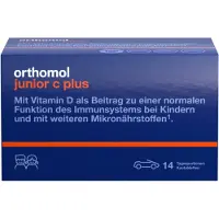 Orthomol VET junior C plus - mit Vitamin C als Beitrag zu einer normalen Funktion des Immunsystems - Waldfrucht und Mandarine/Orange, 14 St. Tagesportionen