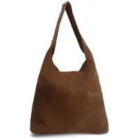 Manfield Brauner Veloursleder-Shopper | Größe Onesize
