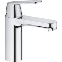 GROHE Einhand-Waschtischbatterie Eurosmart Cosmopolitan 23928, M-Size, Einlochmontage, Energie-Spar-Funktion Mittelstellung kalt, glatter Körper, Push-open Ablaufgarnitur 1 1/4'', chrom