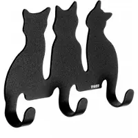Tiger Handtuchhaken Cats Edelstahl Schwarz