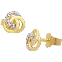 GLIZZ GL8675 Damen-Ohrringe Gold 333/8K Knoten Ohrstecker Mit Zirkonias