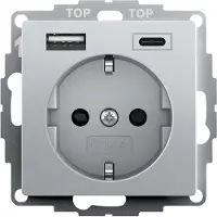 Gira Steckdose SCHUKO SH USB-Spannungsv.2f Typ A/C Sys 55 F al