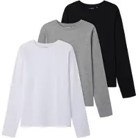 TWO SOON 3er-Pack T-Shirt in Grey Melange | Gr.: 134/140