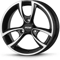 Oxxo 15 Zoll Alufelge Trias Black 15"x6.00" 3x112 PCD ET25 57.1mm Felge Matt Schwarz Frontpoliert
