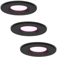 HOFTRONIC™ hoftronicsmart LED Einbaustrahler 6W 450lm RGBWW IP65 Schwarz 3er Set