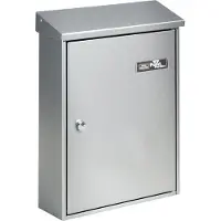 Burg wachter Briefkasten Letter, Stahlblech, Einwurf DIN C4, abschließbar, Silber