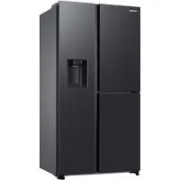 Samsung Side-by-Side, 627 ℓ, Premium Black Steel, Freistehend, Amerikanische Tür, Schwarz, Edelstahl, Links/Rechts, 627 l, ST-T