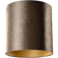 QAZQA Samtlampenschirm Braun mit goldener Innenseite 40/40/40