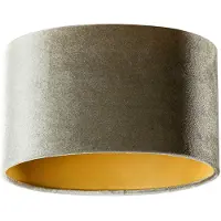 QAZQA Samtlampenschirm grün mit goldener Innenseite oval 25/16/15