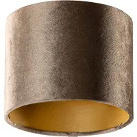 QAZQA Samtlampenschirm Braun mit goldener Innenseite 18/18/14