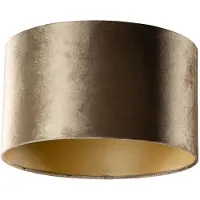 QAZQA Samtlampenschirm Bronze mit goldener Innenseite 35/35/20