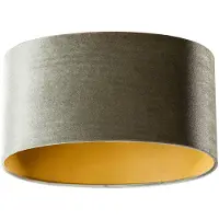 QAZQA Samtlampenschirm grün mit goldener Innenseite oval 35/23/18